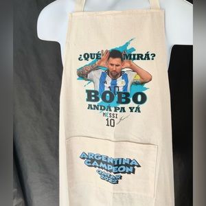 NEW MESSI APRON  Que Mira Bobo? Good quality fabric HAS A FRONT POCKET